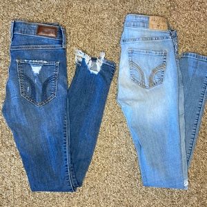 2 pairs - Hollister Skinny Jeans - Size 00R (23W)